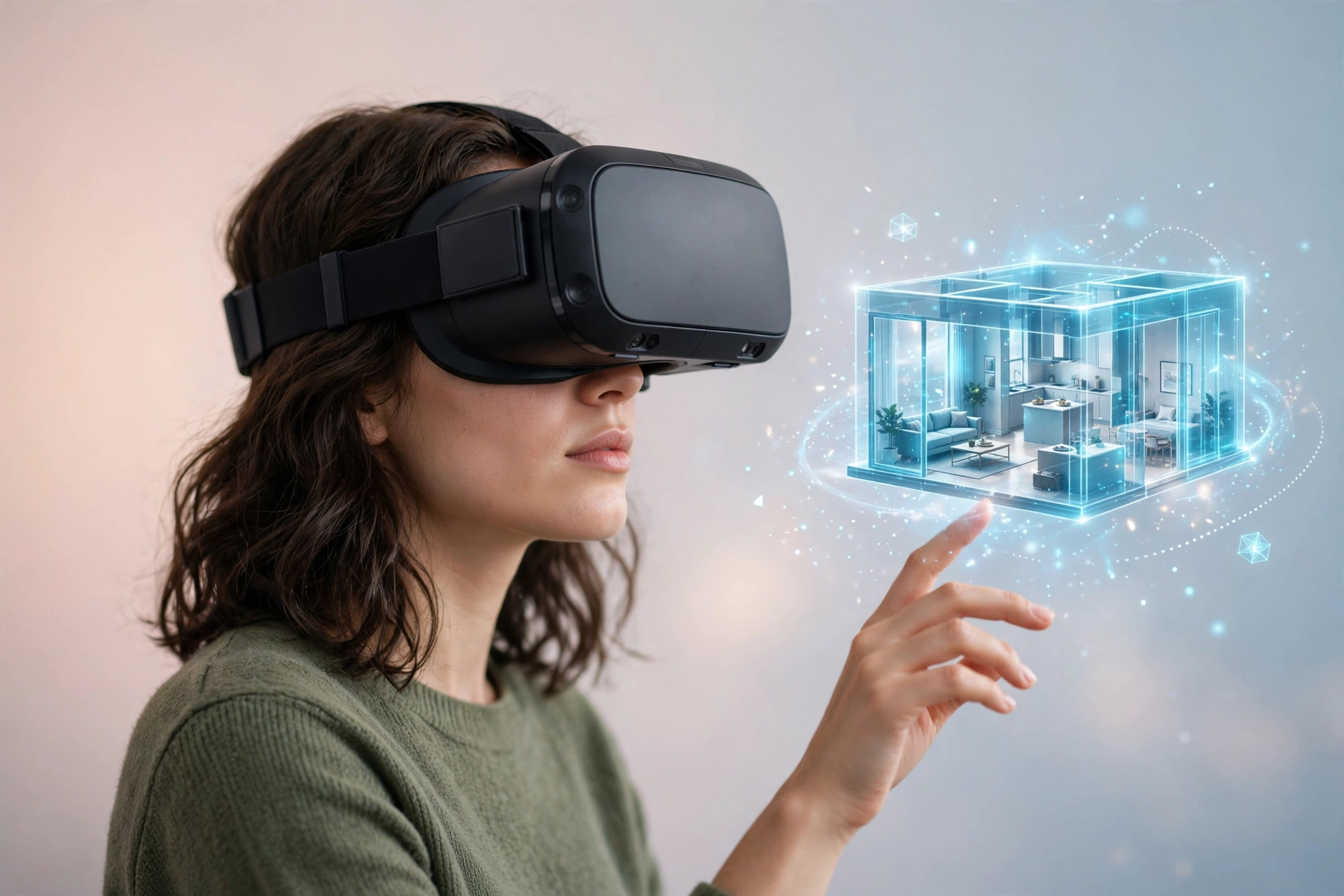 VR headset virtual apartment tour