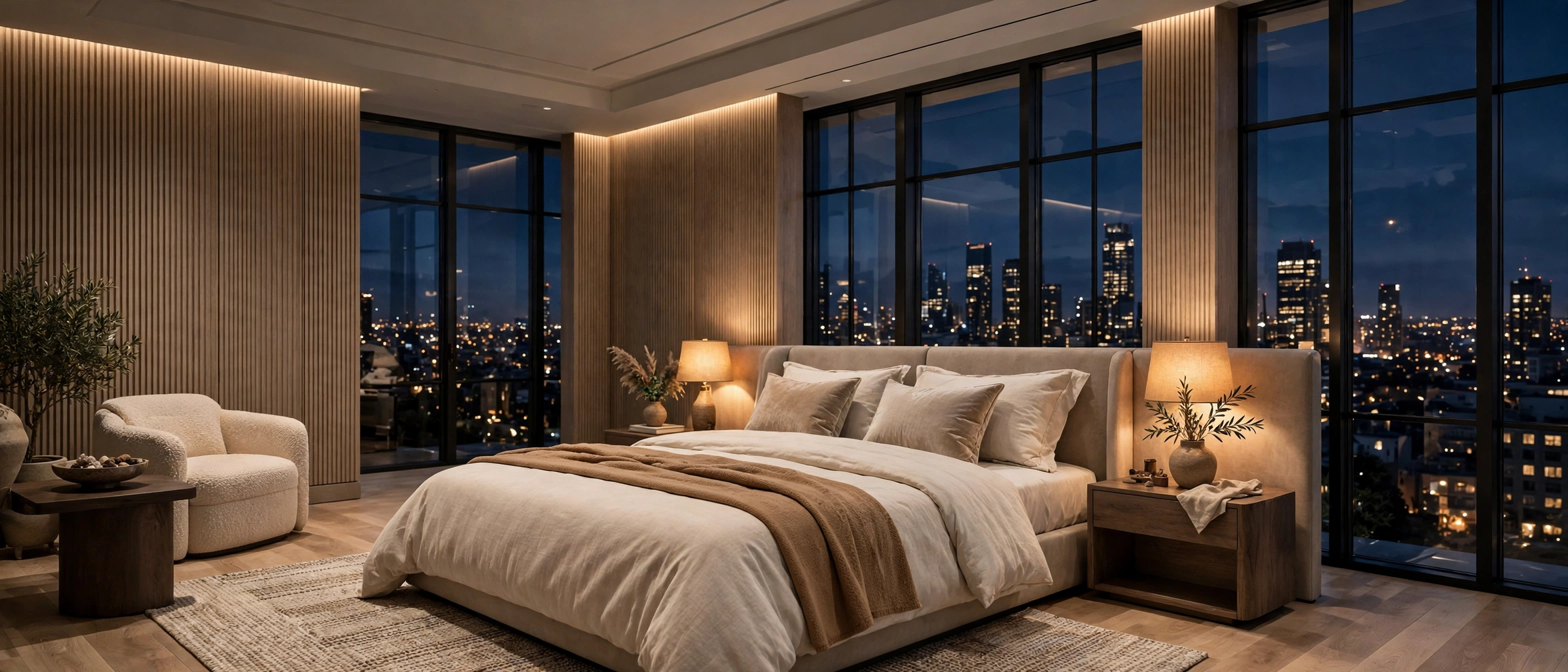 Luxury bedroom 360 tour panorama